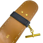Celine Mantel Chain Belt Turnlock Leather Black Gold — view 9