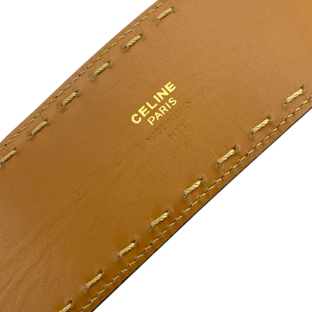 Celine Mantel Chain Belt Turnlock Leather Black Gold — view 7