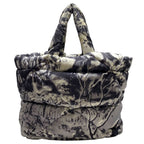 Prada Tote Re-Nylon Padded Print Triangle Logo Nylon Gray — view 2