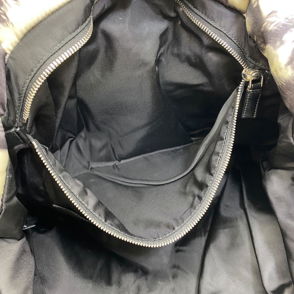 Prada Tote Re-Nylon Padded Print Triangle Logo Nylon Gray — view 6