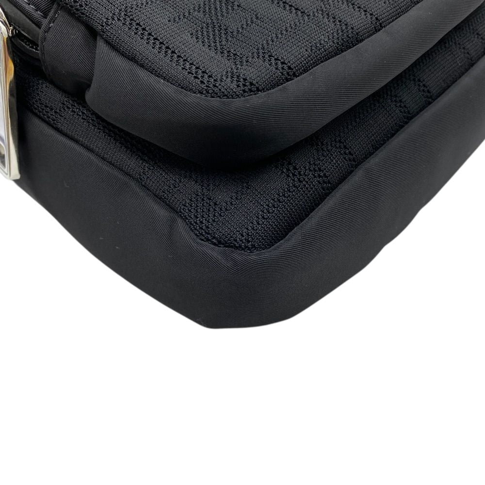Fendi Zucca Cross FF Pattern Logo Leather Fabric Black Red — view 3