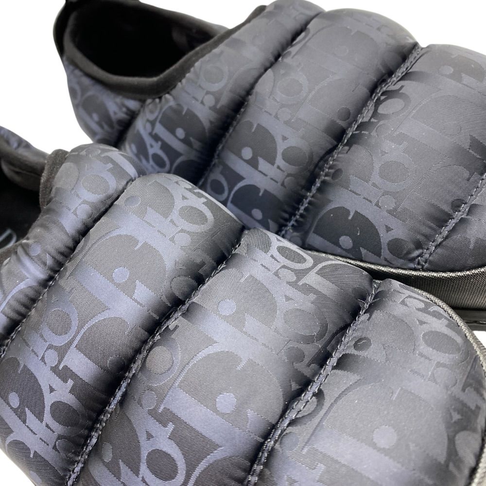 Dior Snow Slipper Flat Shoes Quilted Nylon Logo Black — view 7
