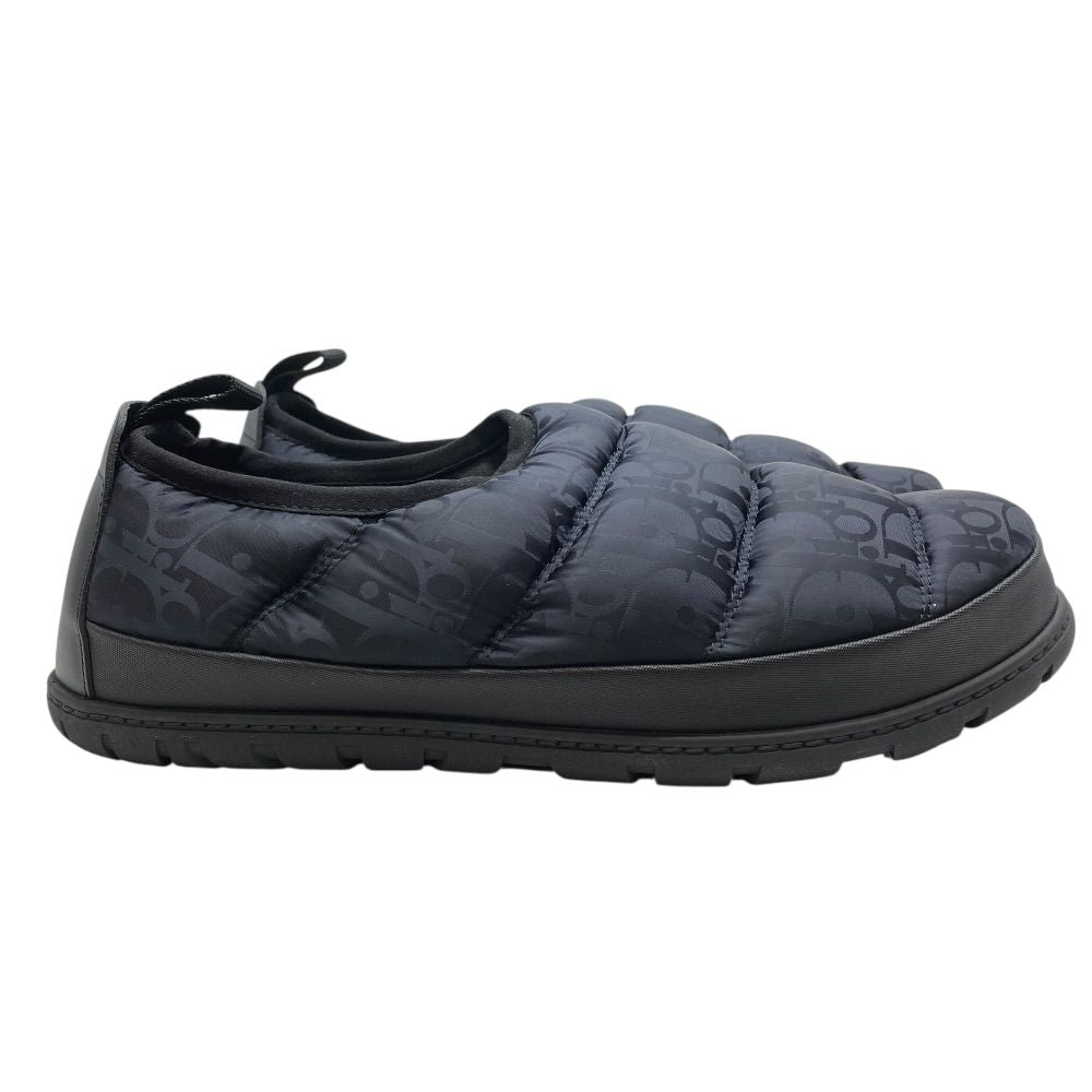 Dior Snow Slipper Flat Shoes Quilted Nylon Logo Black — view 5