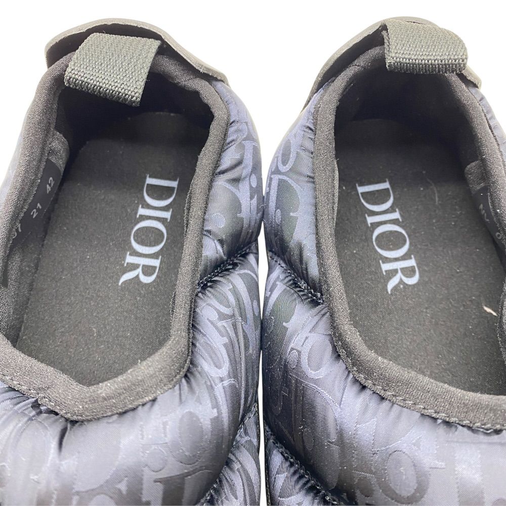 Dior Snow Slipper Flat Shoes Quilted Nylon Logo Black — view 8