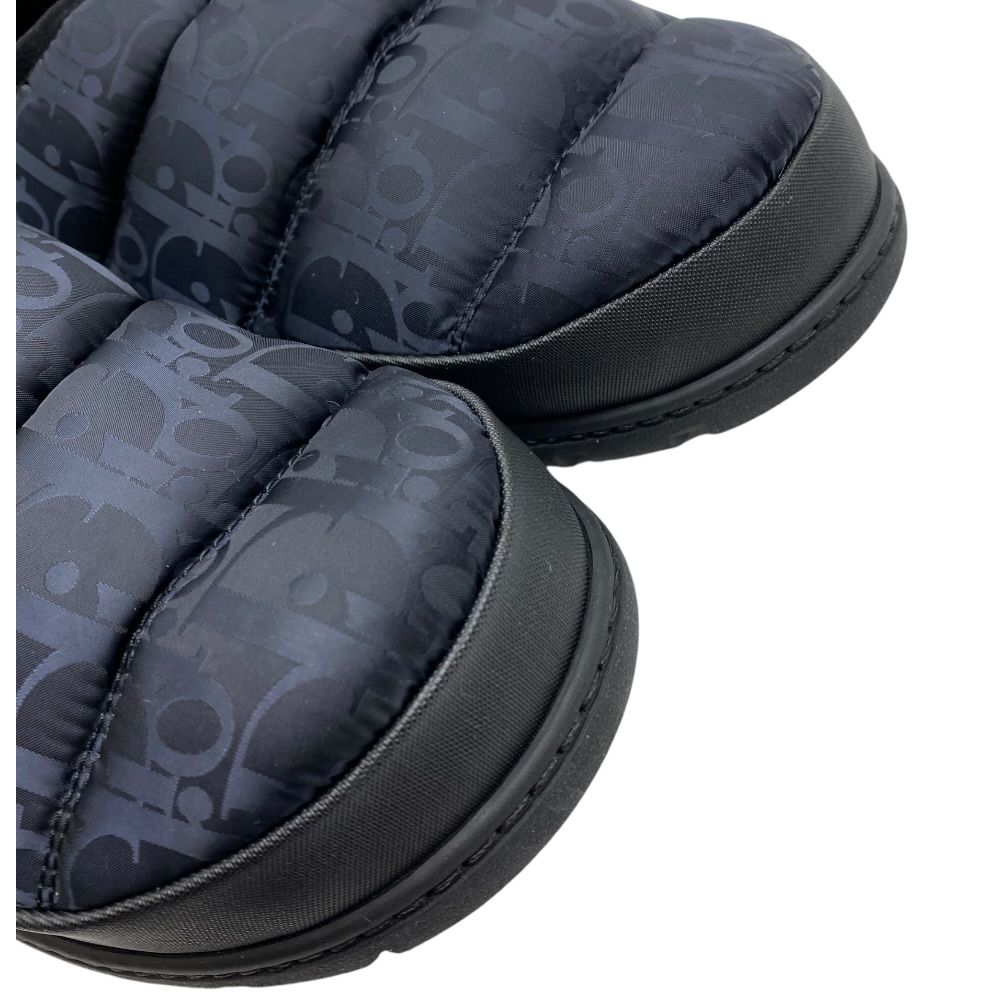 Dior Snow Slipper Flat Shoes Quilted Nylon Logo Black — view 6