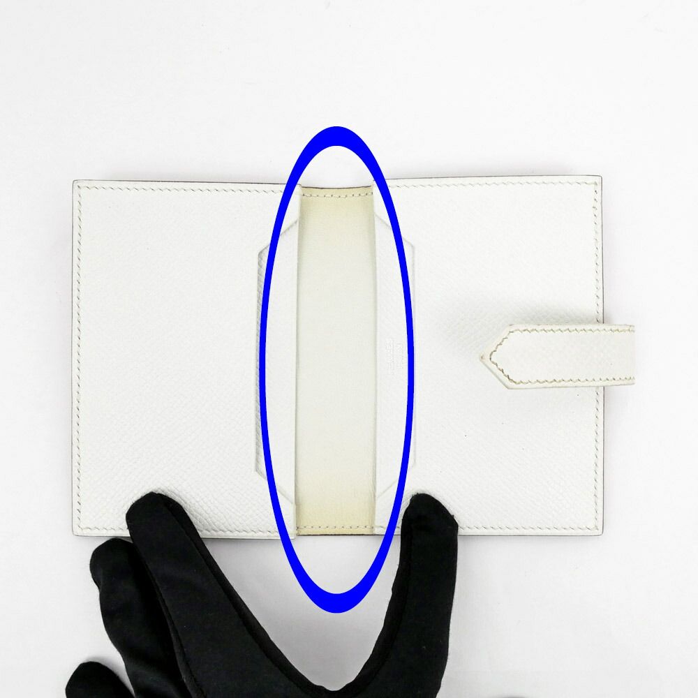 Hermes Bearn Card Case Epsom Silver Purple White — view 6