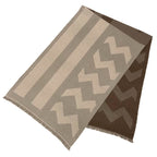 Hermes Cashmere Shawl Ikat Geometric Pattern Brown — view 2