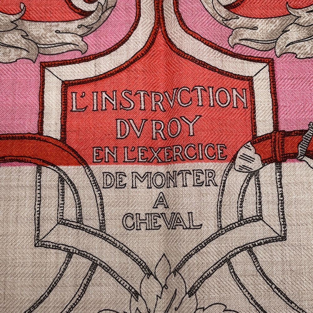 Hermes Scarf Gavroche Imperial Studies Bayadere Cashmere Silk Natural Pink Beige Rose — view 2