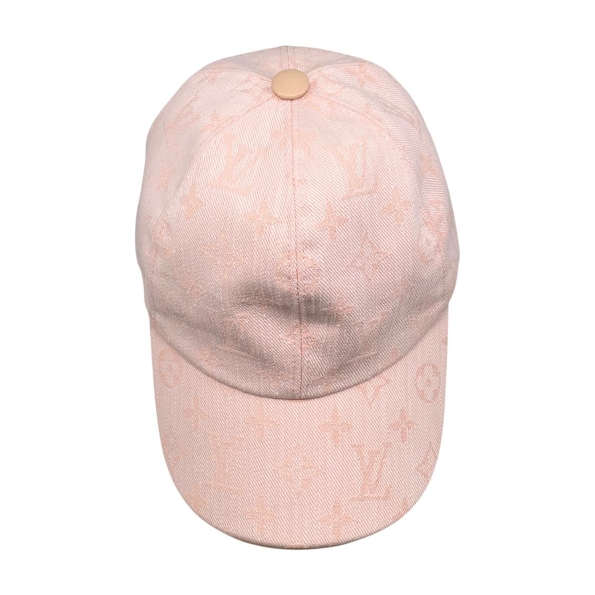 Louis Vuitton Hat Be My Cap Monogram Denim Leather Pink — view 5