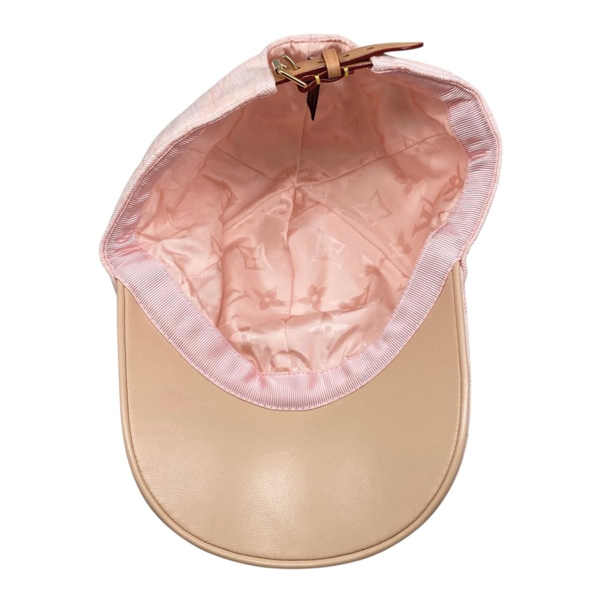 Louis Vuitton Hat Be My Cap Monogram Denim Leather Pink — view 6