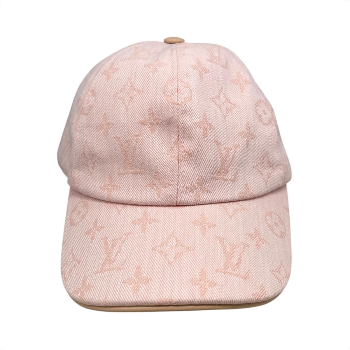 Louis Vuitton Hat Be My Cap Monogram Denim Leather Pink — view 3
