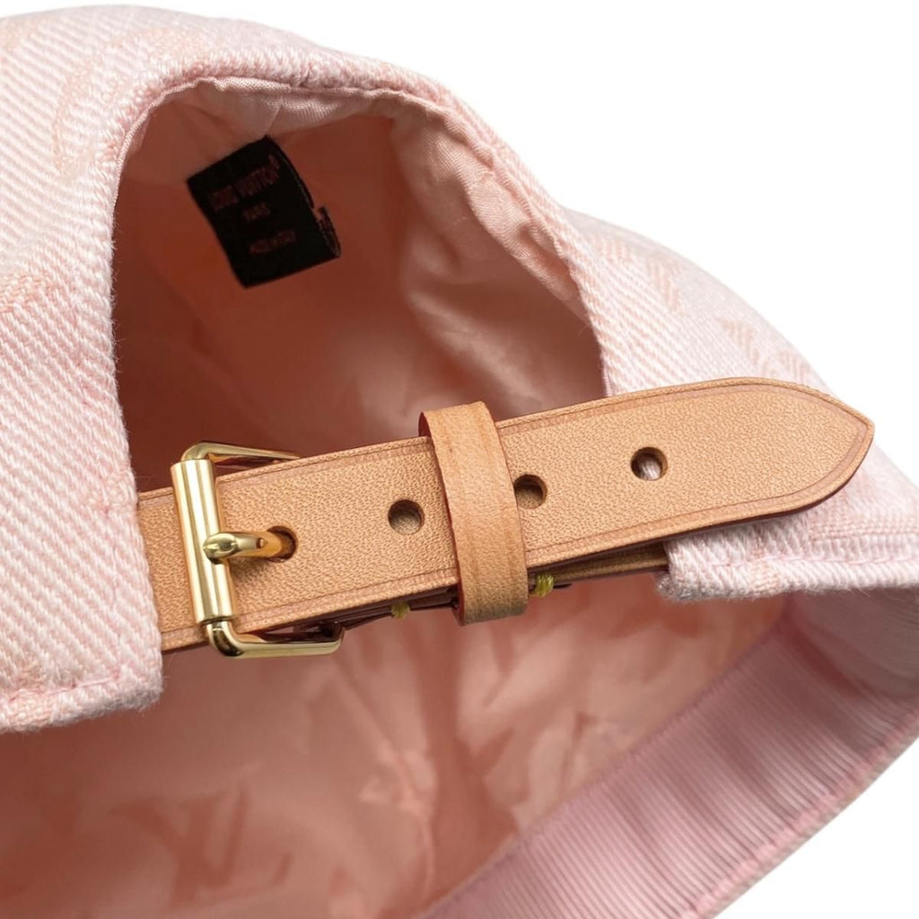 Louis Vuitton Hat Be My Cap Monogram Denim Leather Pink — view 8