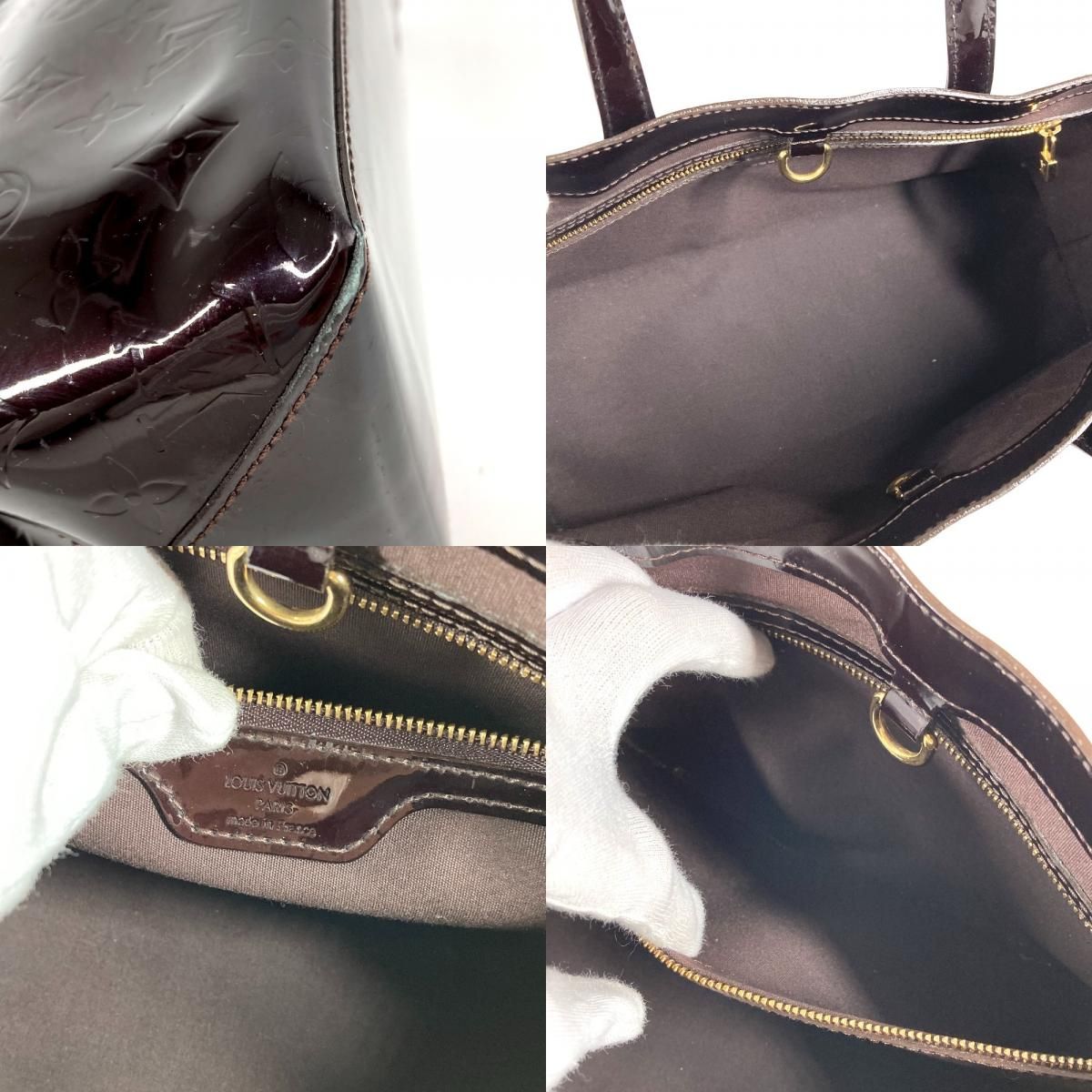 Louis Vuitton Handbag Wilshire PM Monogram Vernis Canvas Amarante Purple — view 8
