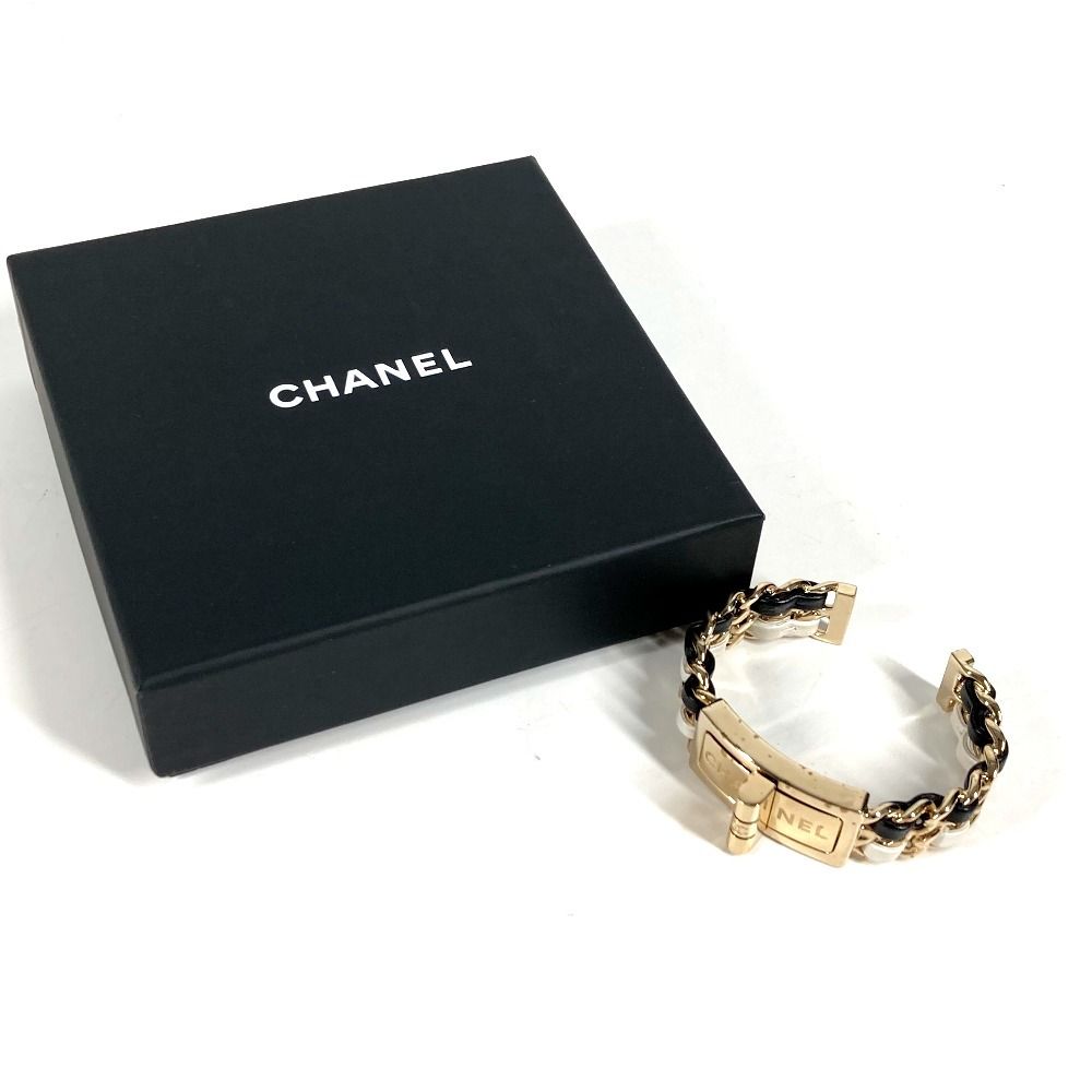 Chanel Bangle CC Logo Chain Metal Black — view 8