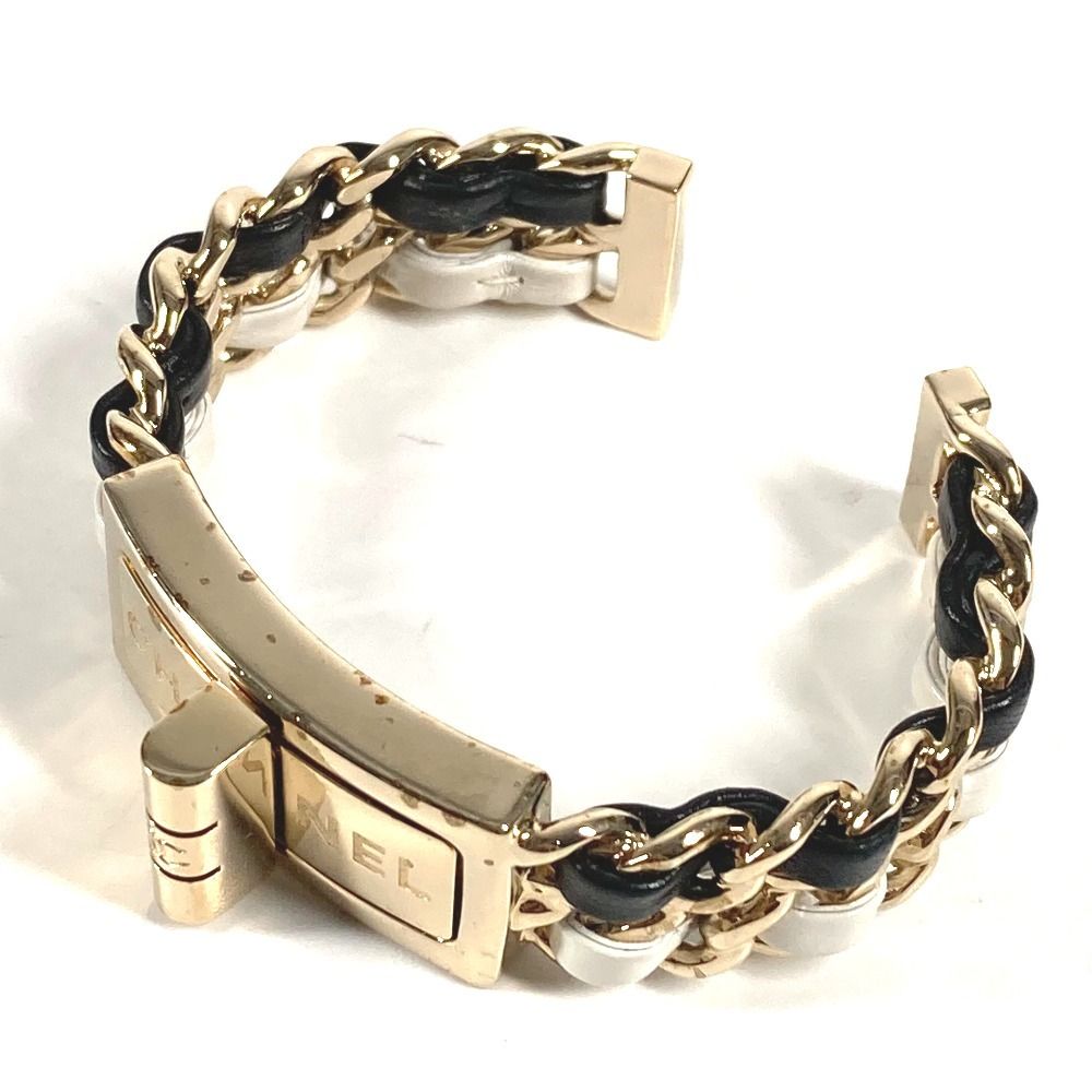 Chanel Bangle CC Logo Chain Metal Black — view 7