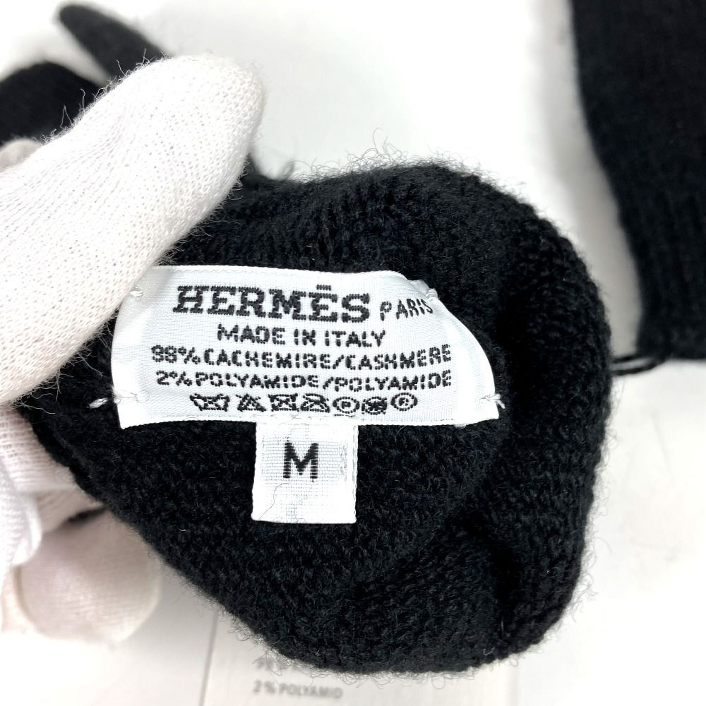 Hermes Gloves Studded Medley Cashmere Black — view 5