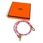 Hermes Bracelet Glenan Double Tour Leather Pink — view 2