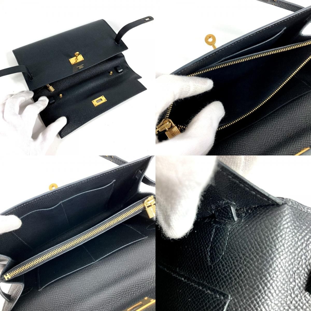 Hermes Long Wallet Kelly to Go Epsom Black — view 8