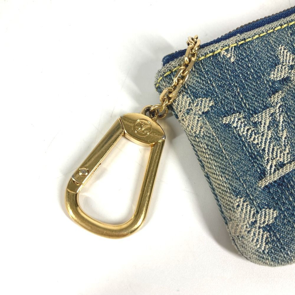 Louis Vuitton Coin Case Pochette Cles Monogram Denim Blue — view 9