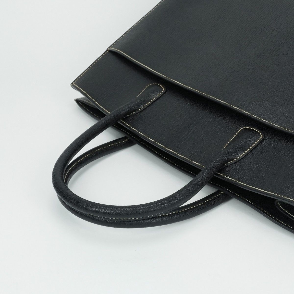 Hermes White Bus GM Tote Chevre Coromandel Noir Black Gold — view 7