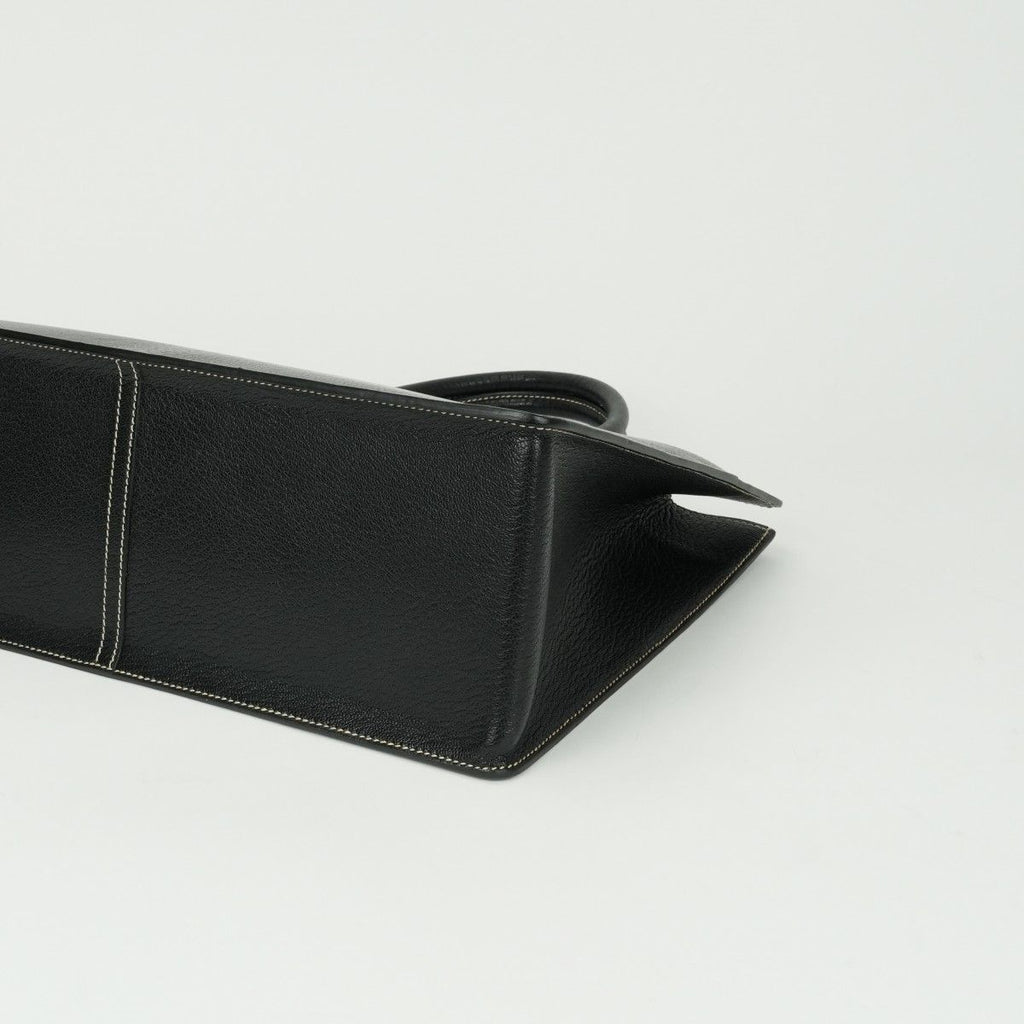 Hermes White Bus GM Tote Chevre Coromandel Noir Black Gold — view 4