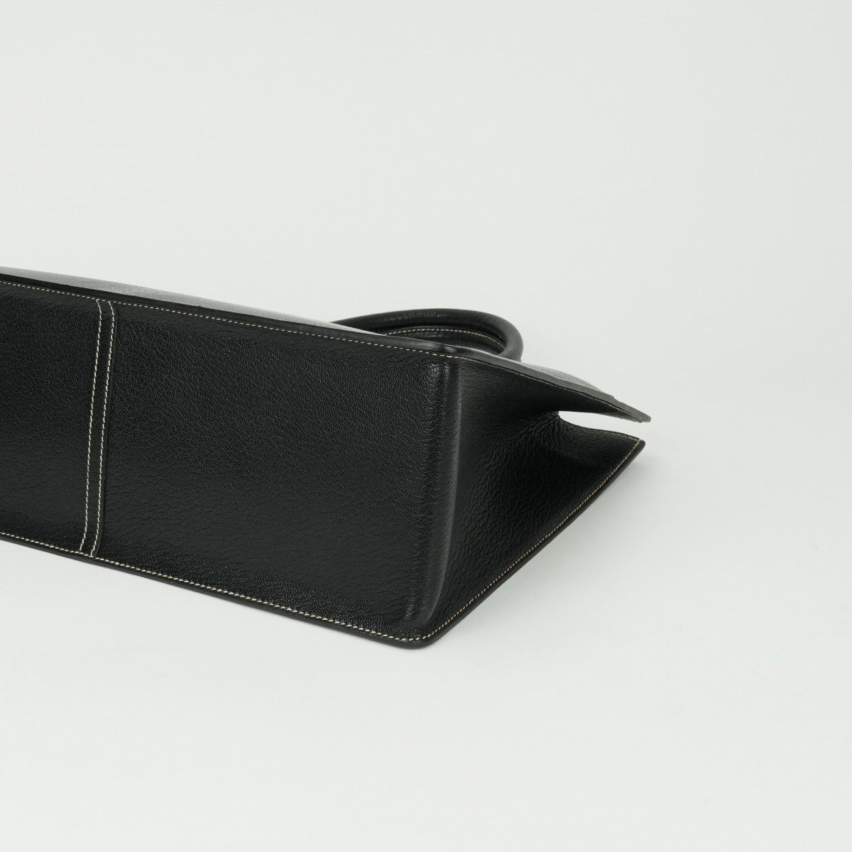 Hermes White Bus GM Tote Chevre Coromandel Noir Black Gold — view 4