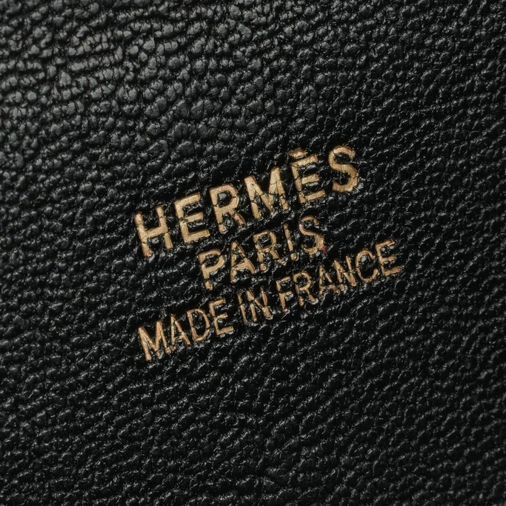 Hermes White Bus GM Tote Chevre Coromandel Noir Black Gold — view 8