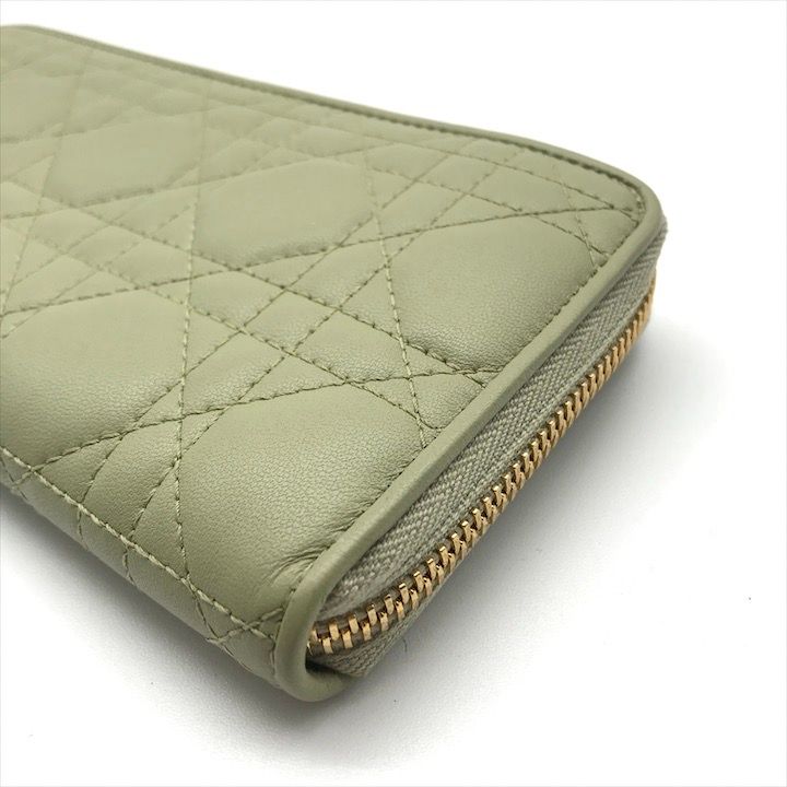 Dior Cannage Leather Wallet Green — view 5