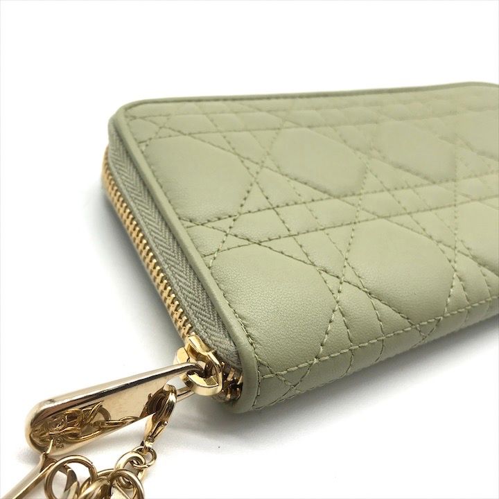Dior Cannage Leather Wallet Green — view 6