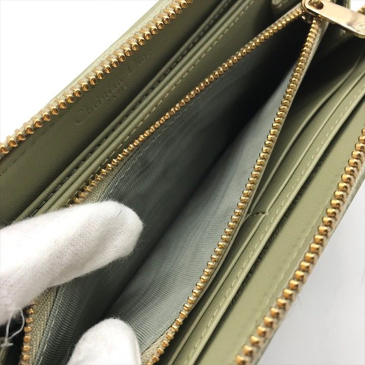 Dior Cannage Leather Wallet Green — view 8