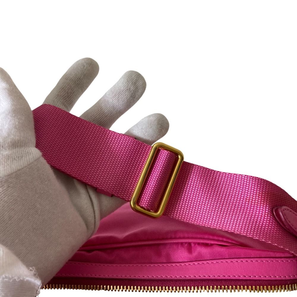 Prada Nylon Canvas Shoulder Bag Pink — view 5