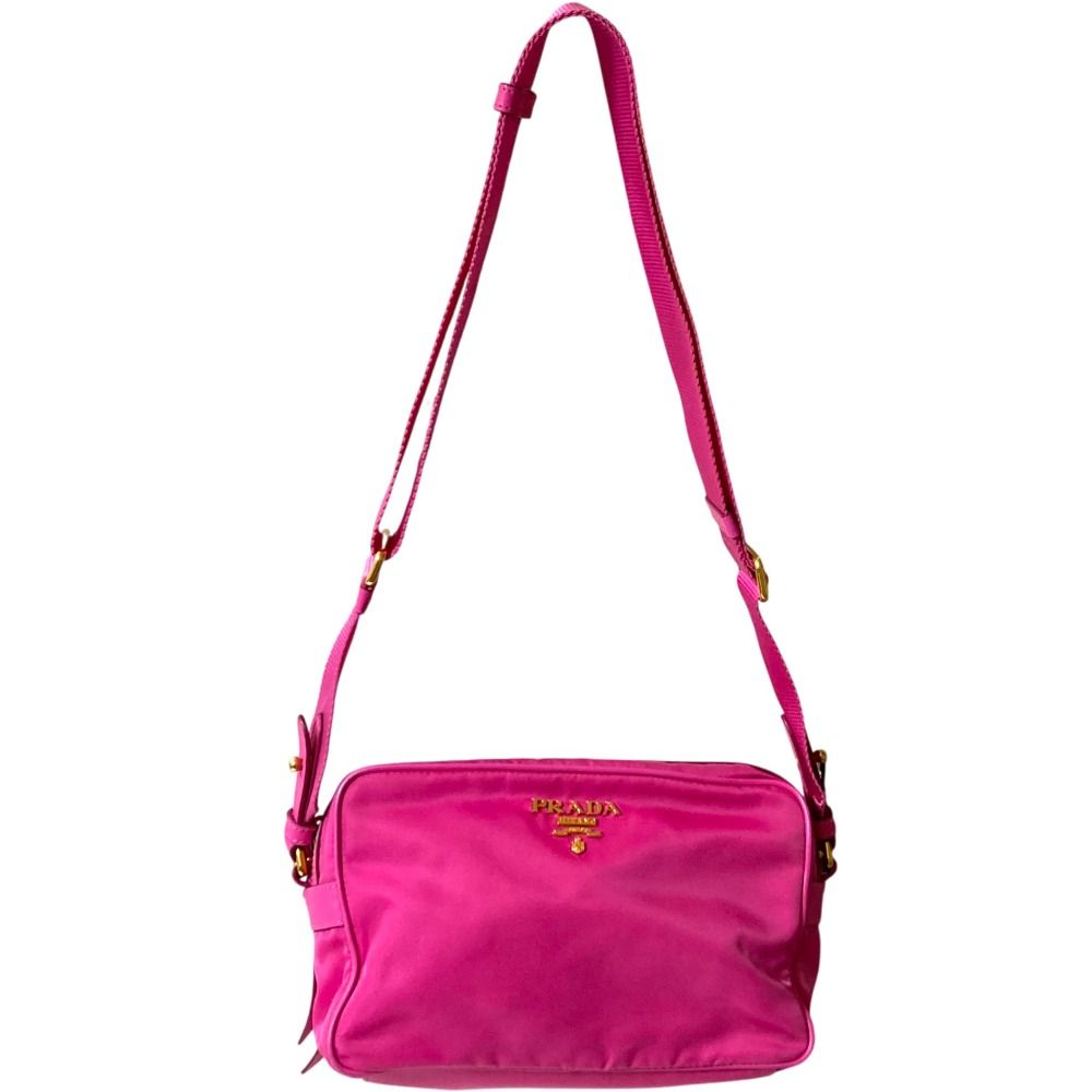 Prada Nylon Canvas Shoulder Bag Pink — view 2