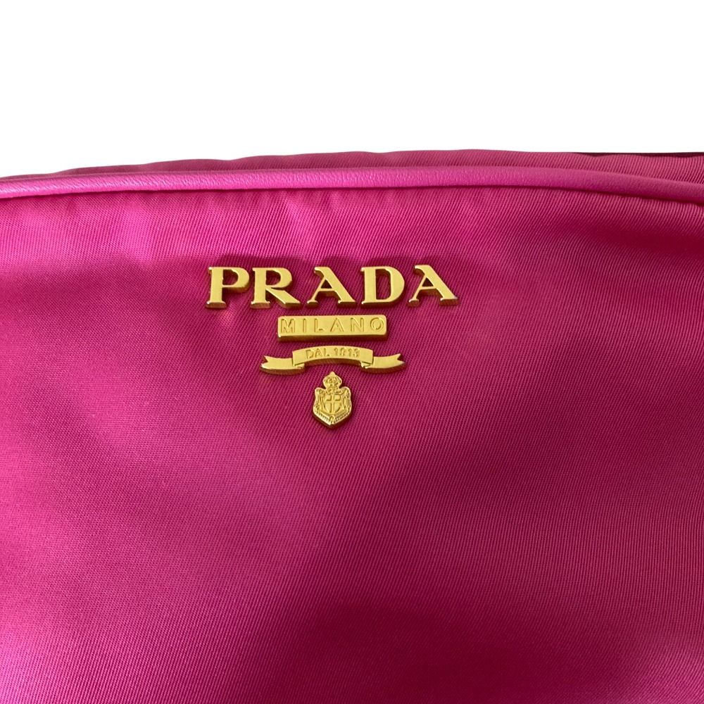 Prada Nylon Canvas Shoulder Bag Pink — view 8