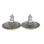 Chanel Round Earrings CC Logo Black Silver — view 3