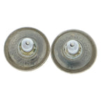 Chanel Round Earrings CC Logo Black Silver — view 2