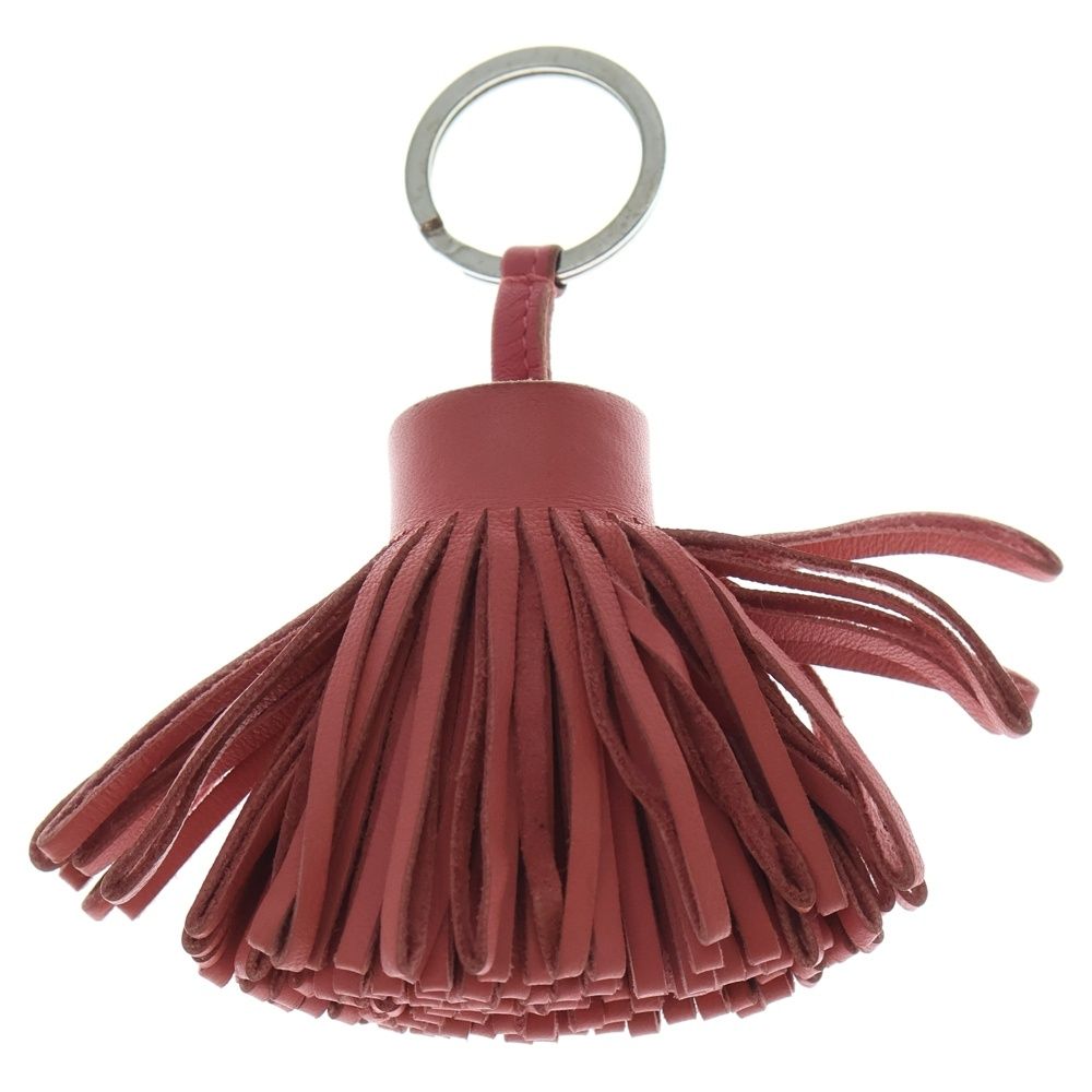 Hermes Carmen Key Charm Bag Ring Pink Leather Agneau Milo Silver — view 2