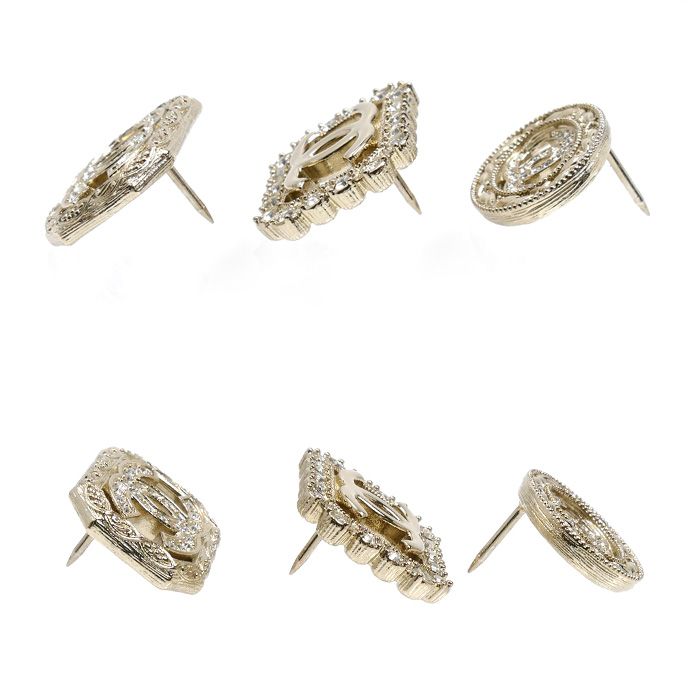 Chanel Metal Rhinestone CC Logo 3 Piece Set Brooch — view 2