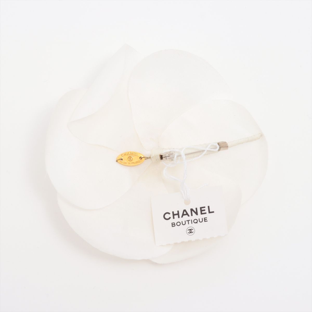 Chanel Camellia Fabric Corsage Brooch White — view 2