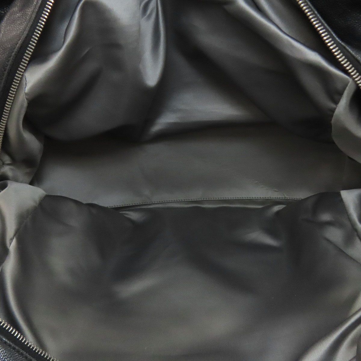 Chanel Quilted Silver Tote Grained Calfskin — view 6