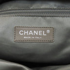Chanel Quilted Silver Tote Grained Calfskin — view 8