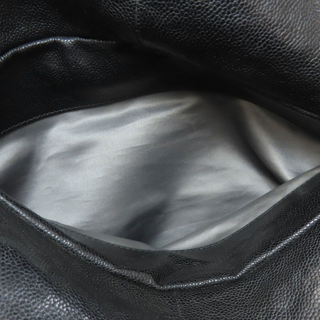 Chanel Quilted Silver Tote Grained Calfskin — view 7