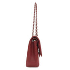 Chanel Quilted Double Flap Silver Shoulder Bag Grained Calfskin — view 3