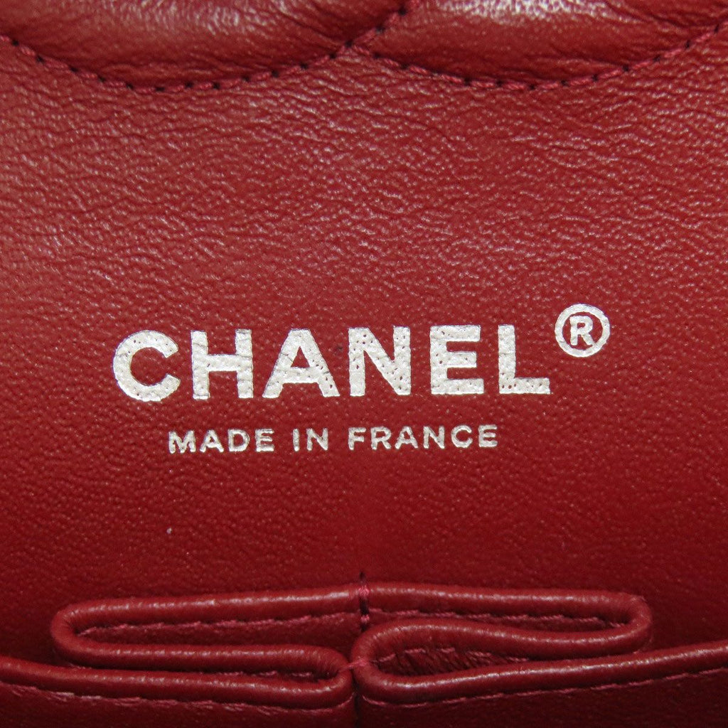 Chanel Quilted Double Flap Silver Shoulder Bag Grained Calfskin — view 7