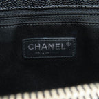 Chanel Quilted Silver Tote Grained Calfskin — view 6