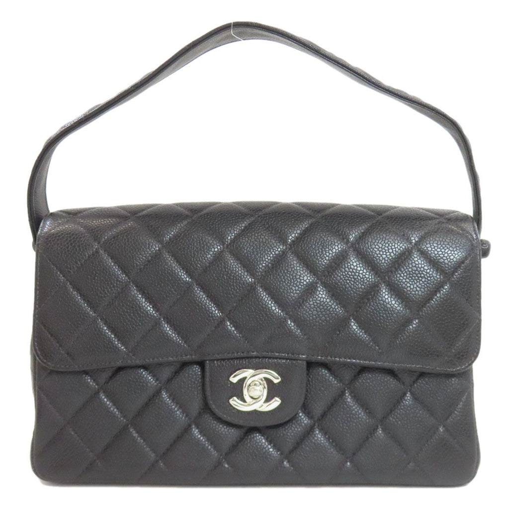 Chanel Quilted Double Face Silver Handbag Grained Calfskin — view 2
