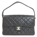 Chanel Quilted Double Face Silver Handbag Grained Calfskin — view 2