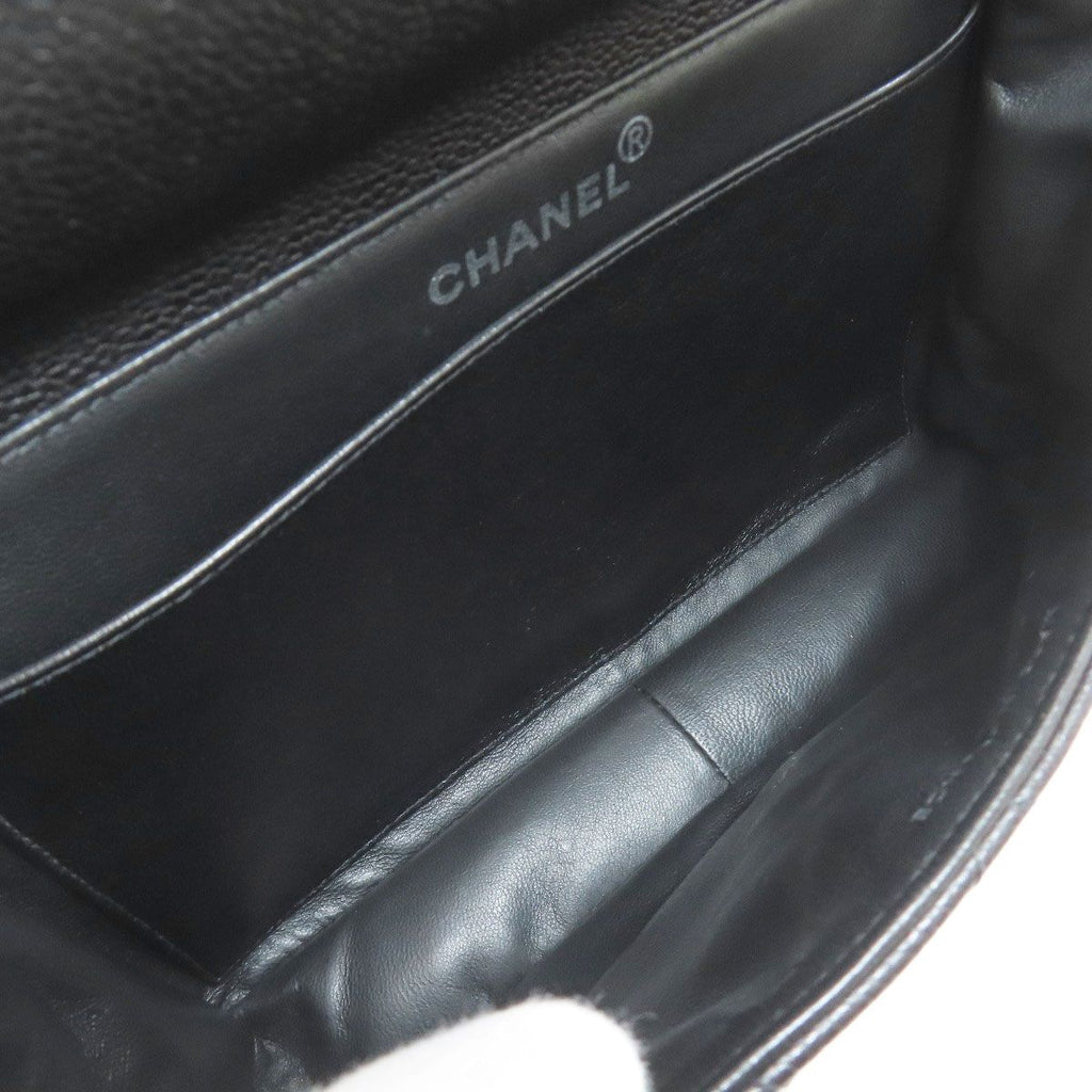 Chanel Quilted Double Face Silver Handbag Grained Calfskin — view 6