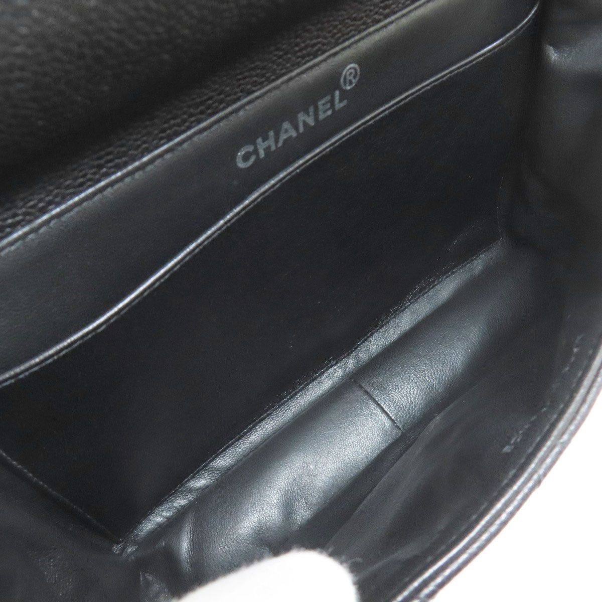 Chanel Quilted Double Face Silver Handbag Grained Calfskin — view 6