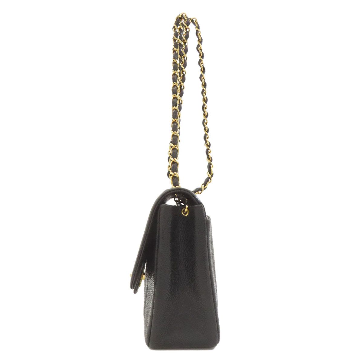 Chanel Mademoiselle Chain Shoulder Gold Bag Grained Calfskin — view 3