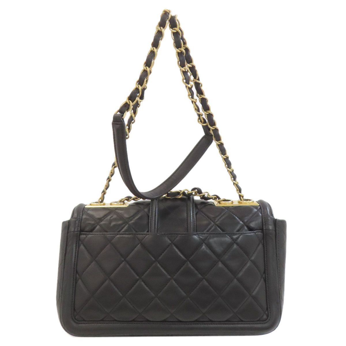 Chanel Chain Shoulder Quilted Gold Bag Lambskin — view 2